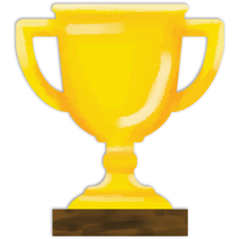 Gold Teacher's Choice  Paper Shapes Trophy (15 Piece) Kids Craft Basics