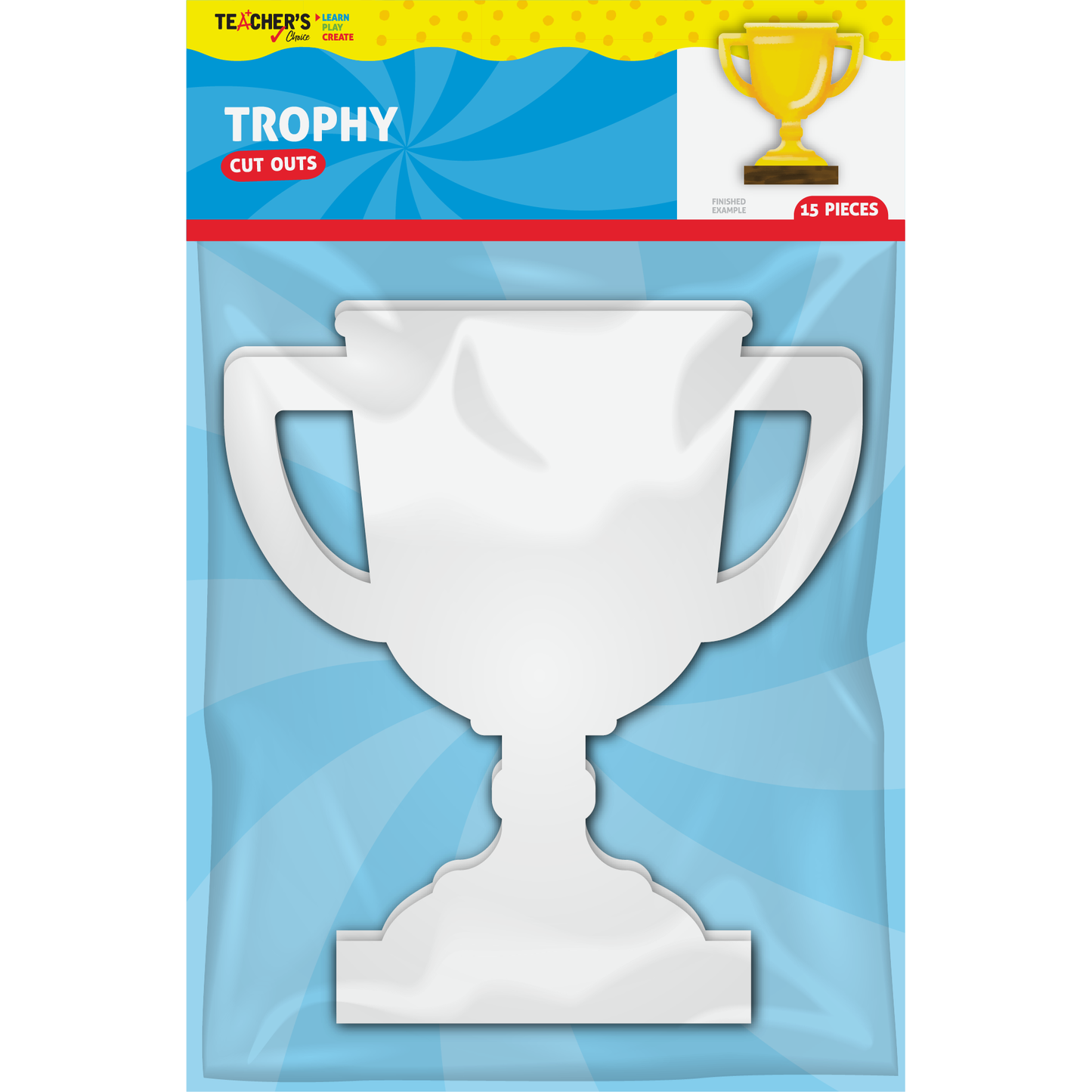 Sky Blue Teacher's Choice  Paper Shapes Trophy (15 Piece) Kids Craft Basics