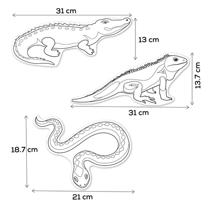 Gray Teacher's Choice  Paper Shapes Reptiles (12 Piece) Kids Paper Shapes
