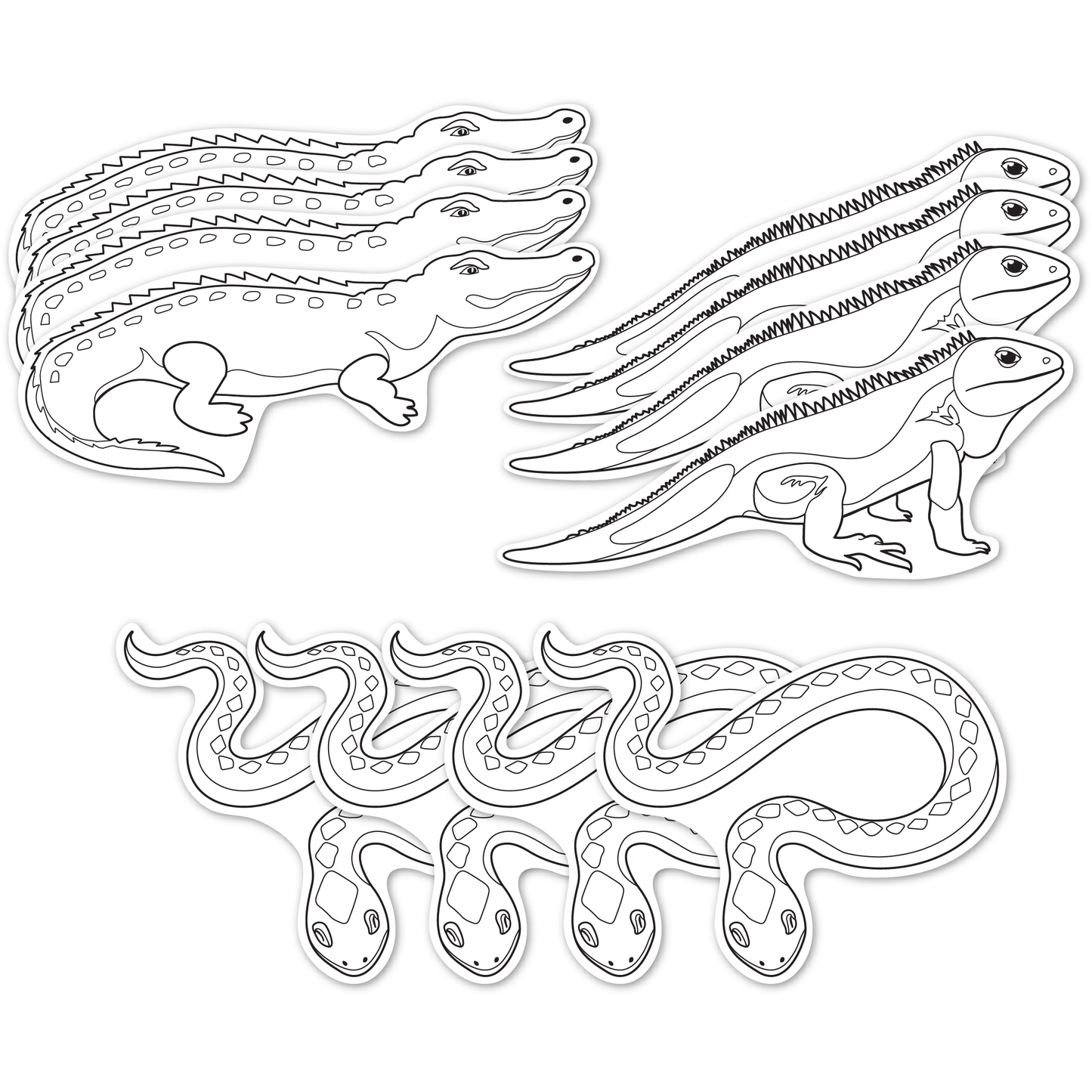 Dark Slate Gray Teacher's Choice  Paper Shapes Reptiles (12 Piece) Kids Paper Shapes
