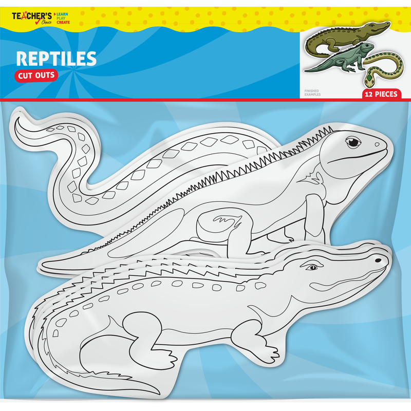 Steel Blue Teachers Choice  Paper Shapes Reptiles (12 Piece) Kids Paper Shapes
