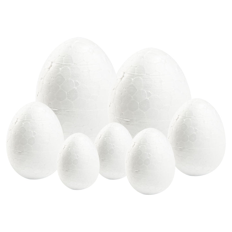 White Smoke Art Star Easter Decofoam Eggs Assorted Sizes 10pk Easter