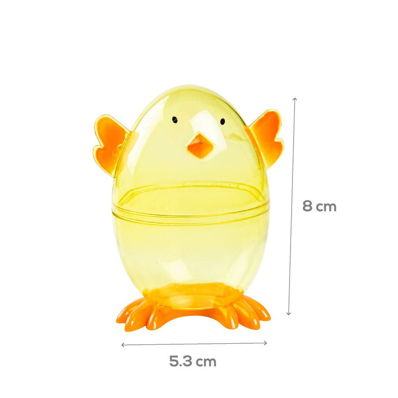 Khaki Art Star Easter Transparent 3pc Chicken 9x6cm Fillable Eggs Easter