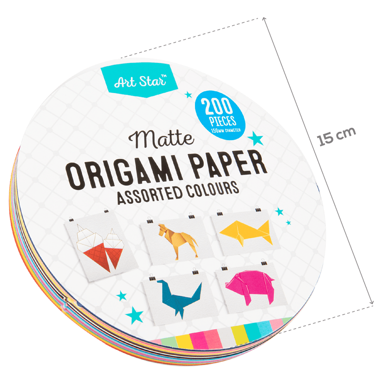 White Smoke Art Star Round Origami Paper 15cm Diameter 200 Sheets Kids Paper and Pads
