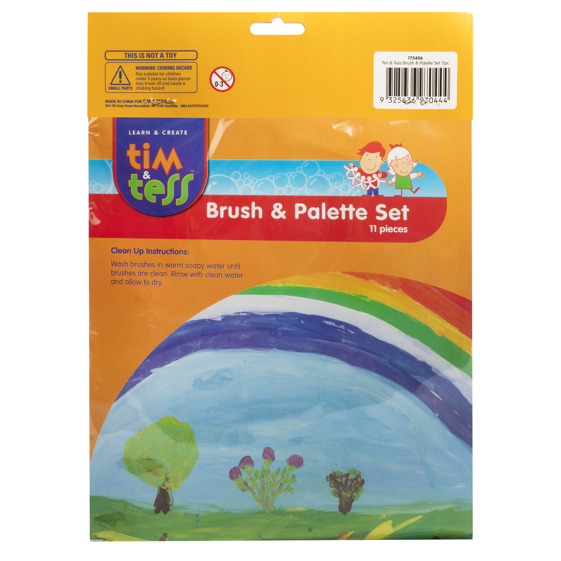 Goldenrod Tim & Tess Kids Brush & Palette Set (11 Pieces) Kids Painting Acccessories