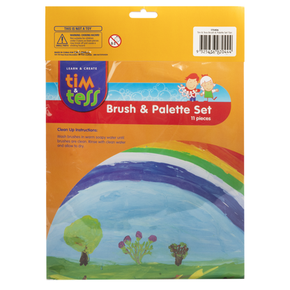 Goldenrod Tim & Tess Kids Brush & Palette Set (11 Pieces) Kids Painting Acccessories