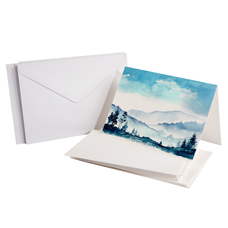 Light Gray The Paper Mill Watercolour Cards with Envelopes C6 (10 Pack) Cards and Envelopes