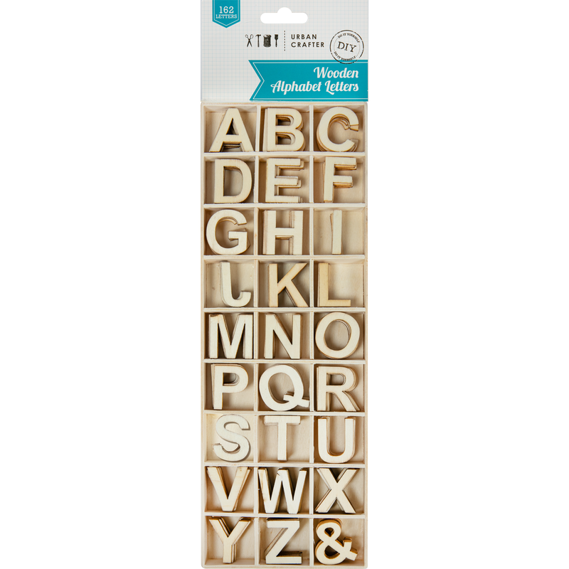 Light Gray Urban Crafter Wooden Alphabet Letters (162 Pieces) Objects