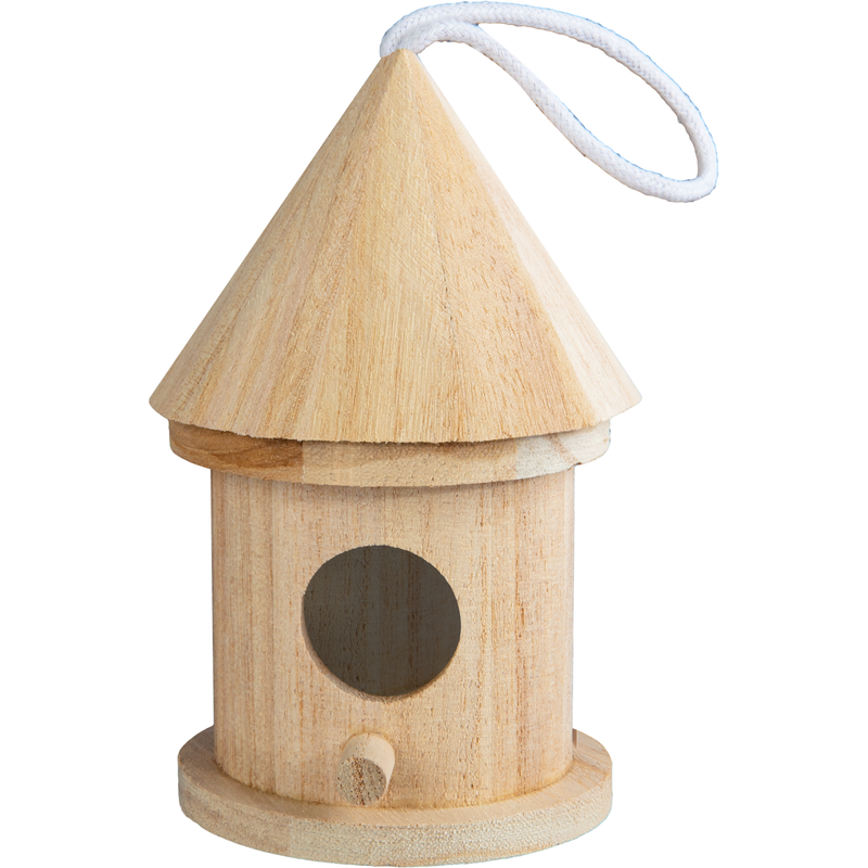Tan Tim & Tess Mini Wooden Bird House 14 x 7cm Kids Wood Craft