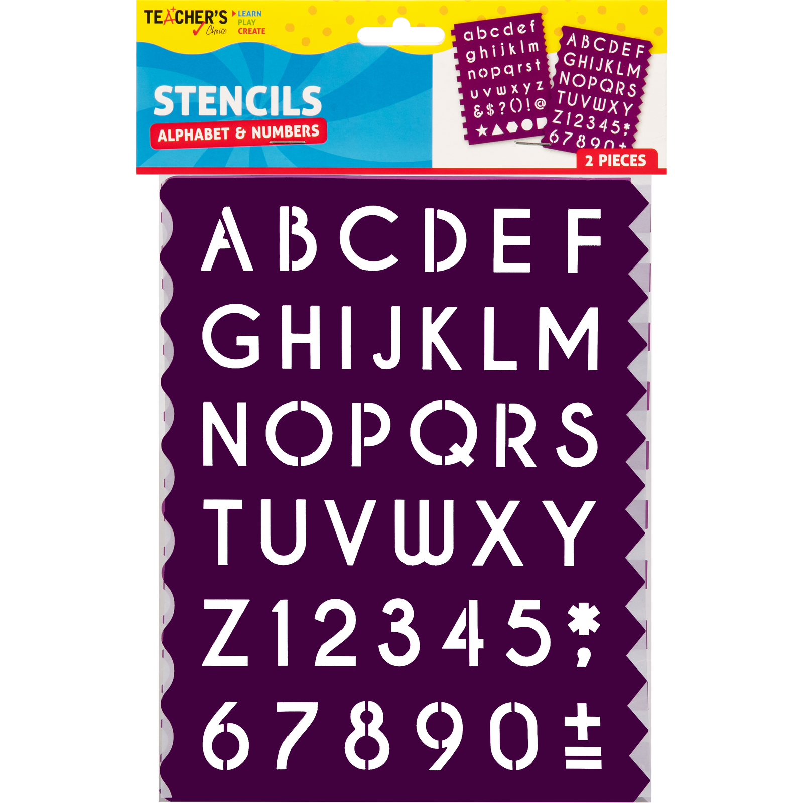 Teacher's Choice Alphabet and Number Stencils (2 Pieces)