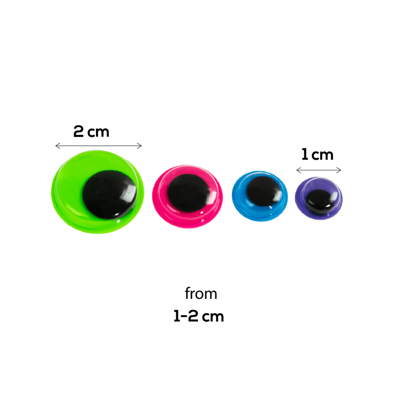Teacher's Choice Neon Googly Eyes Assorted Sizes & Colours 100 Pieces