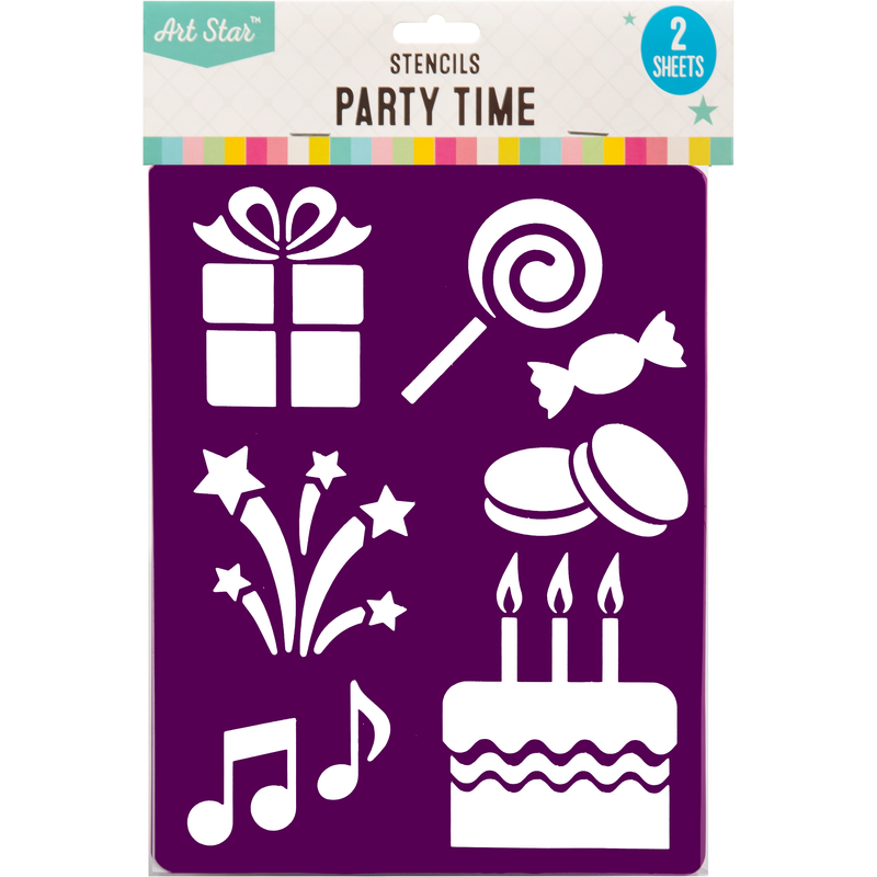 Midnight Blue Art Star Stencils Party Time 2 Pack Stencils and Templates