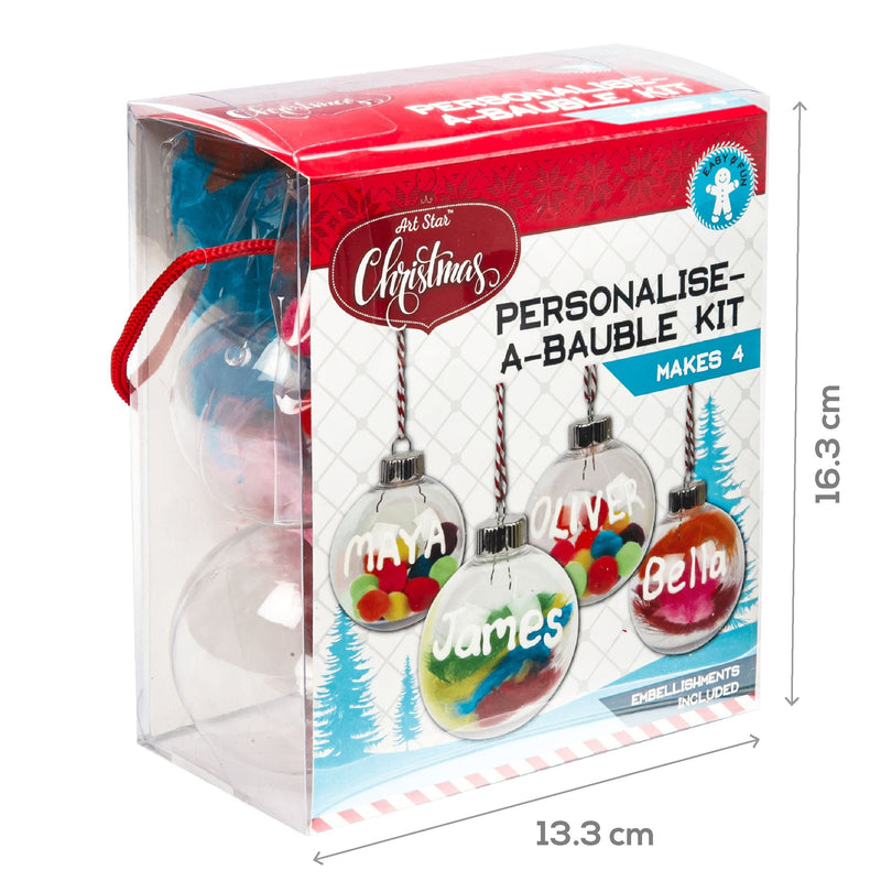 Firebrick Art Star Personalise A Bauble Kit Makes 4 Christmas