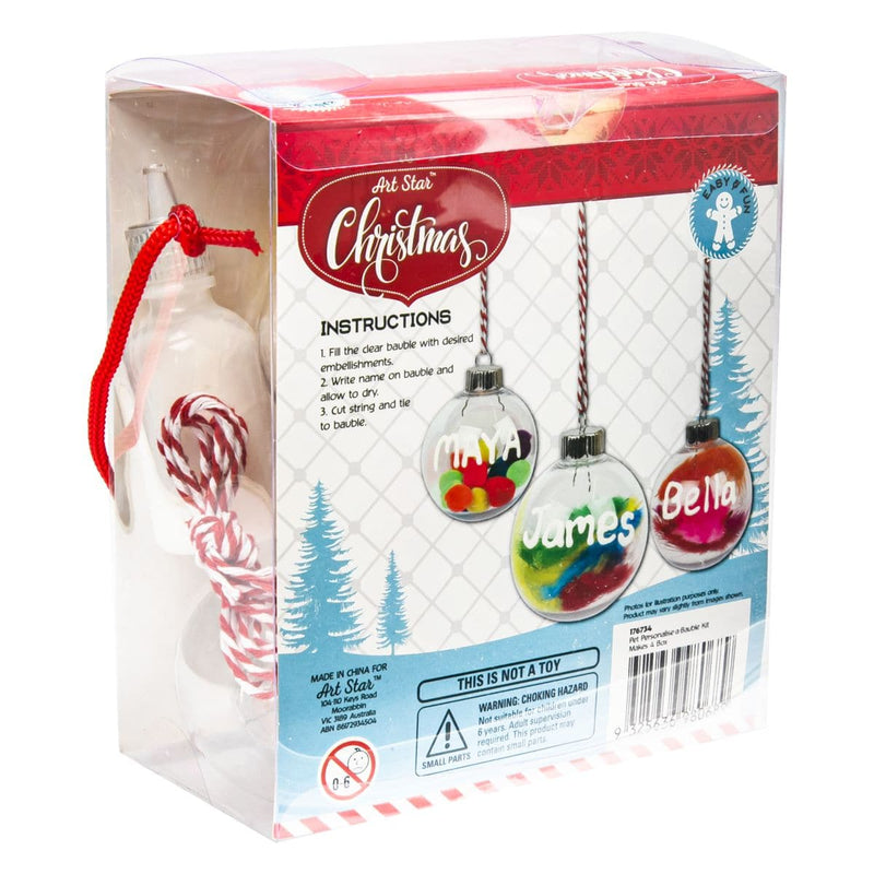 Brown Art Star Personalise A Bauble Kit Makes 4 Christmas