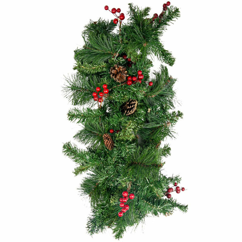 Dark Olive Green Make A Merry Christmas Decorated Berry Series Garland 180cm Christmas