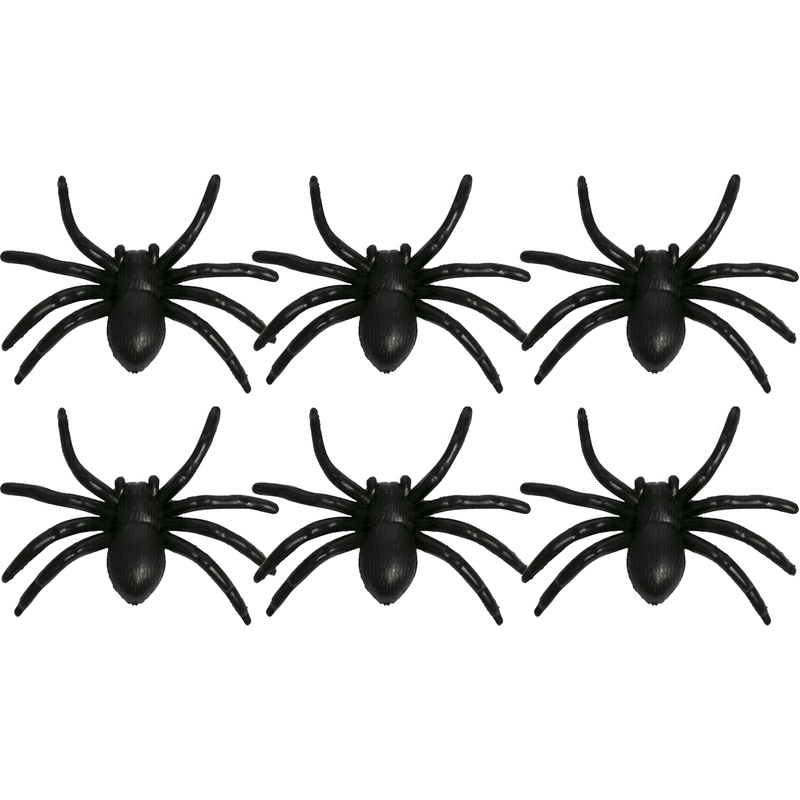 Black Art Star Halloween Plastic Spiders (6 Piece) Halloween