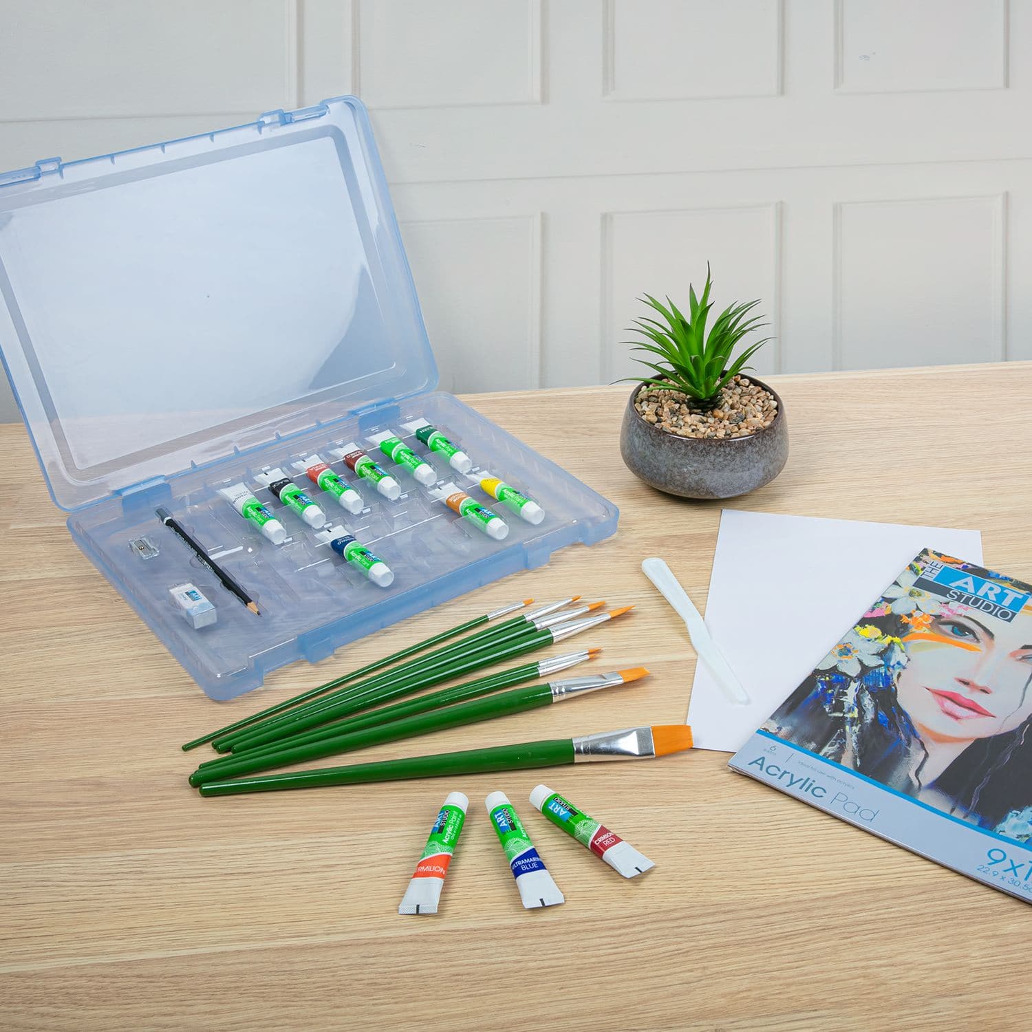Gray The Art Studio Acrylic Art Set (30 Pieces) Acrylic Painting Sets