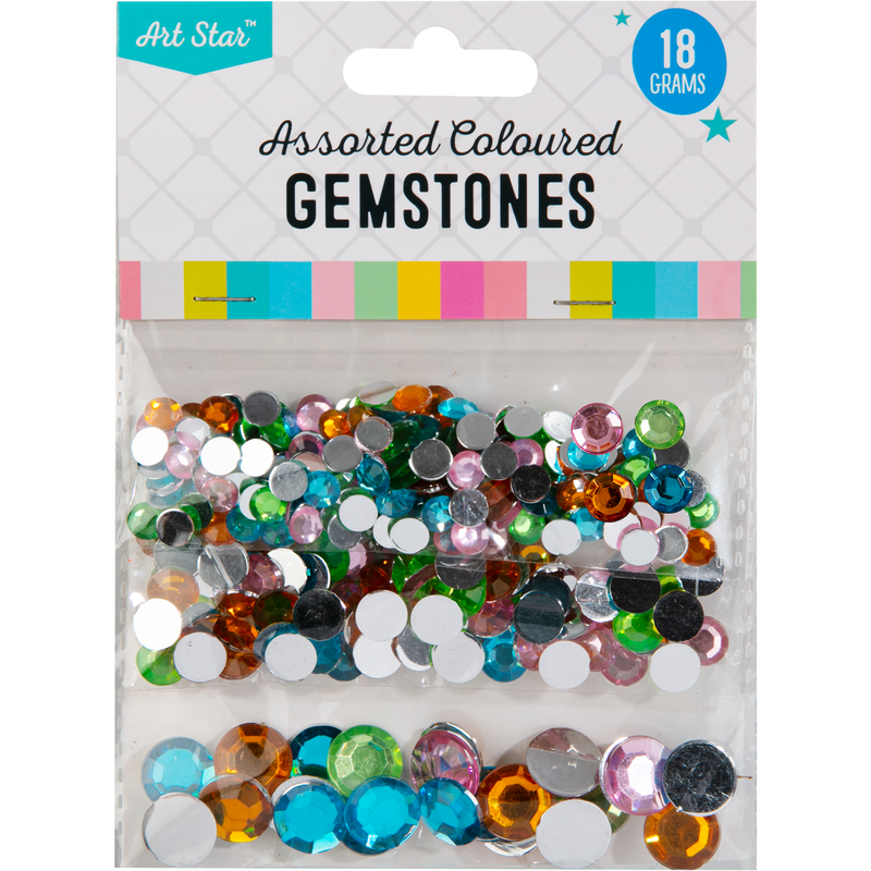 Light Gray Art Star Coloured Gemstones Assorted Sizes 18g Sequins and Rhinestons