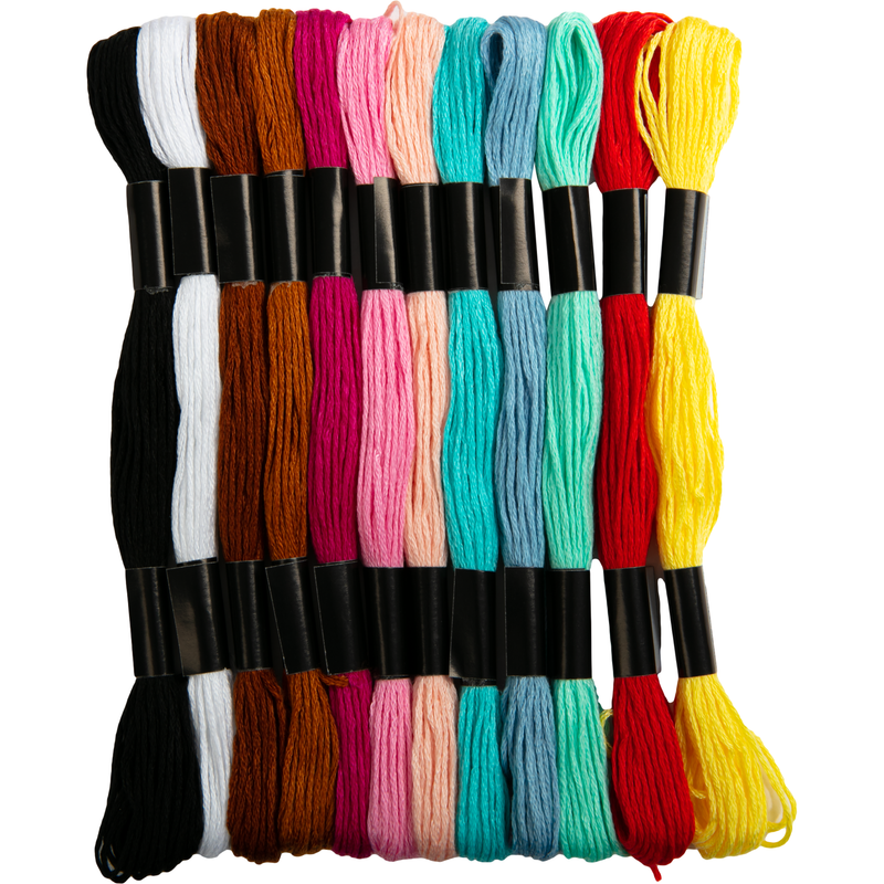 Dark Salmon Art Star Embroidery Thread Assorted Colours 12 Pieces Needlework Threads