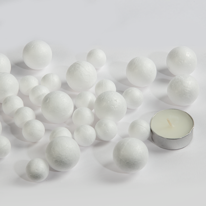 Light Gray Art Star Decofoam Balls Assorted Size 32 Pieces Polystyrene