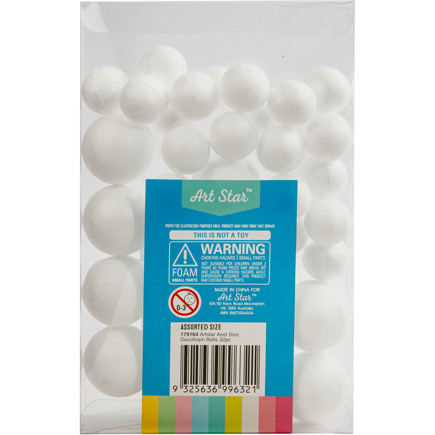 Light Gray Art Star Decofoam Balls Assorted Size 32 Pieces Polystyrene