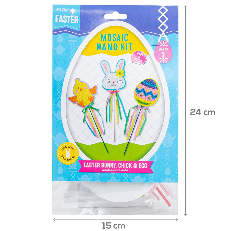 Yellow Green Art Star Easter Mosaic Wand Kits Makes 3 Easter