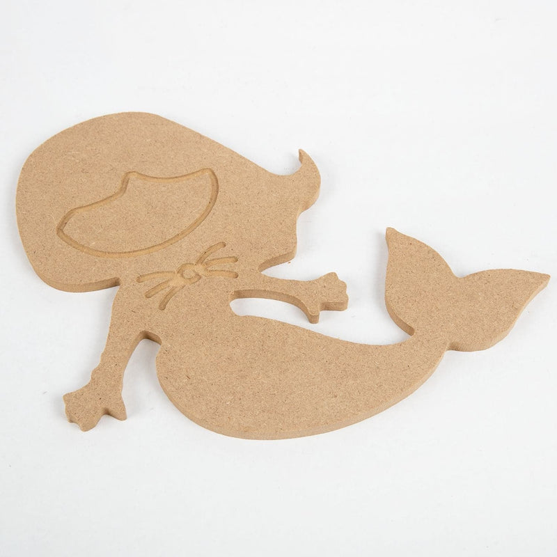 White Smoke Tim & Tess Decorate Your Own MDF Mermaid Kids Wood Craft