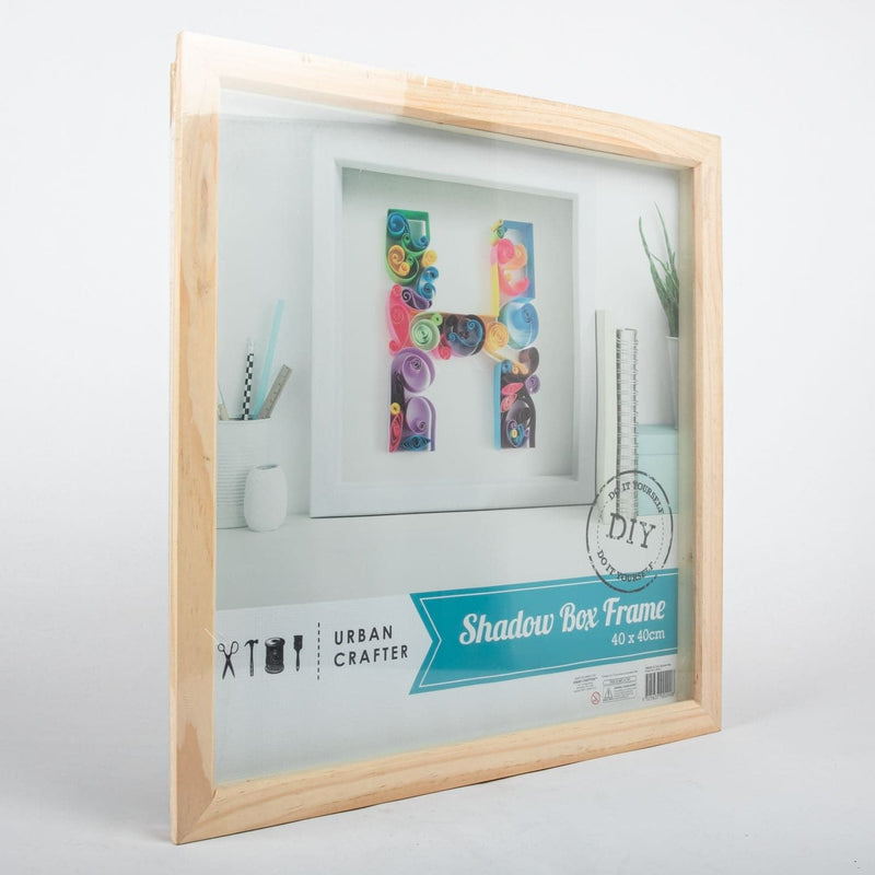 Light Gray Pine Shadow Box Frame 40 x 40cm Frames