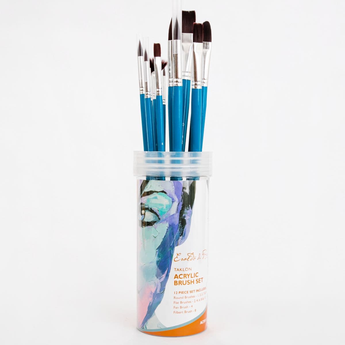 White Smoke Eraldo di Paolo Taklon Acrylic Brush Set 12 Pack Taklon and Synthetic Brushes