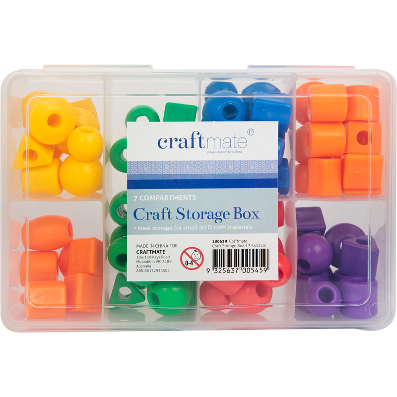 Light Gray Craft Storage Box 7 Compartments 17.5 x 12cm Craft Storage
