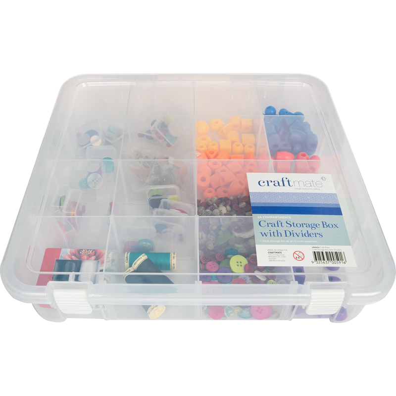 Light Gray Craft Storage Box with Dividers 35.5x35.5x8.5cm Craft Storage