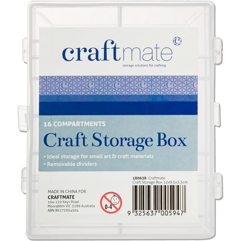Light Gray Craft Storage Box 16 Compartment 12 x 9.5 x 3.3cm Craft Storage