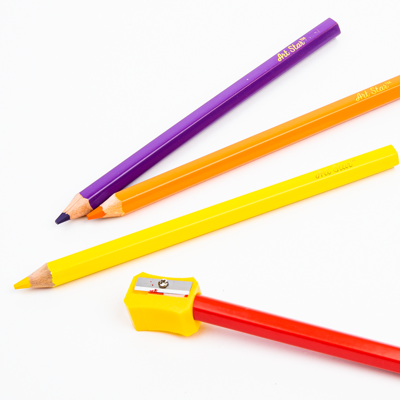 Maroon Art Star Jumbo Colour Pencils Assorted Colours 12 Pack Kids Pencils