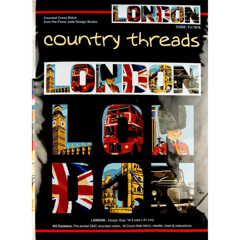 Dark Red London Cross Stitch Kit 18 x 81cm Needlework Kits