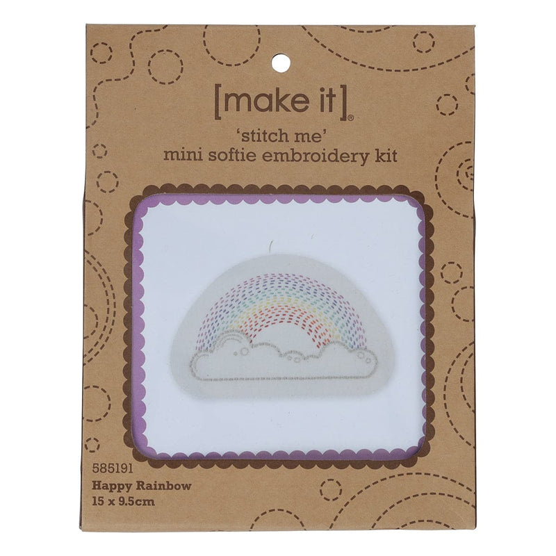 Gray Make It  Mini Stitch Me Kit Happy Rainbow Needlework Kits