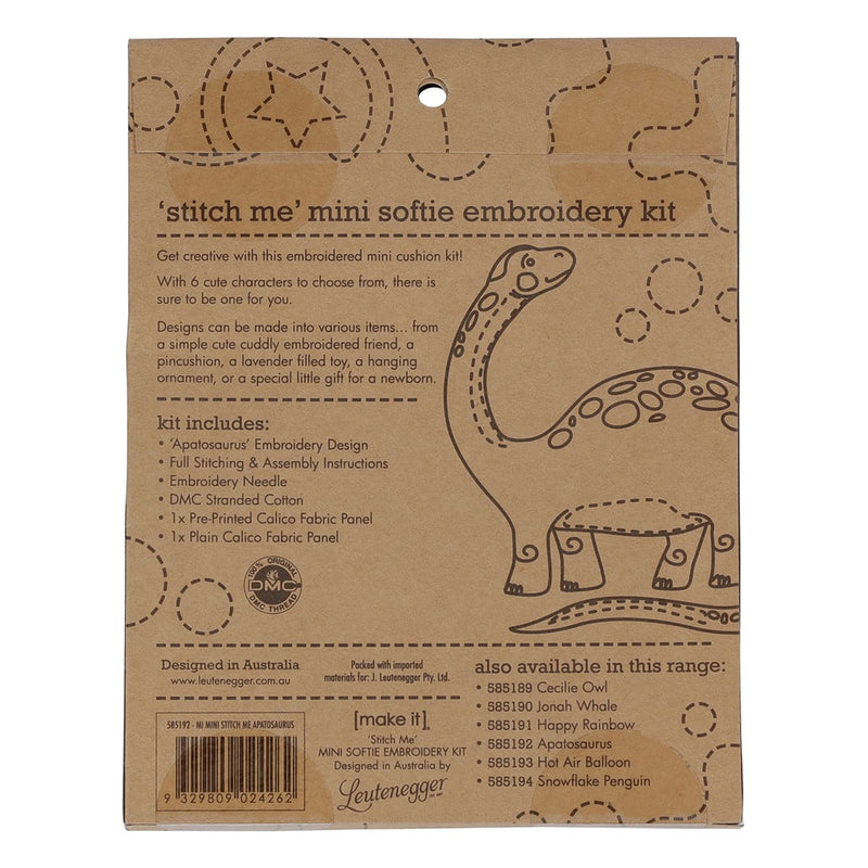 Rosy Brown Make It  Mini Stitch Me Kit Apatosaurus Needlework Kits