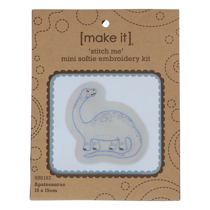 Gray Make It  Mini Stitch Me Kit Apatosaurus Needlework Kits