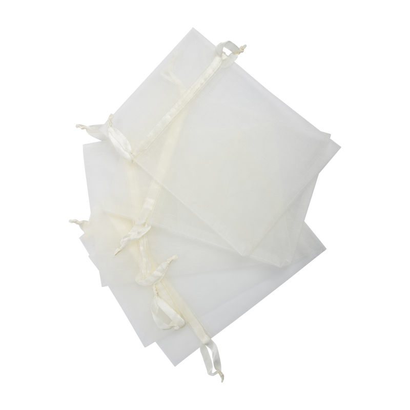 Light Gray Value Craft  Organza Small 17cm X 12.5cm Cream 5  Pieces Treat Bags Boxes and Fillers