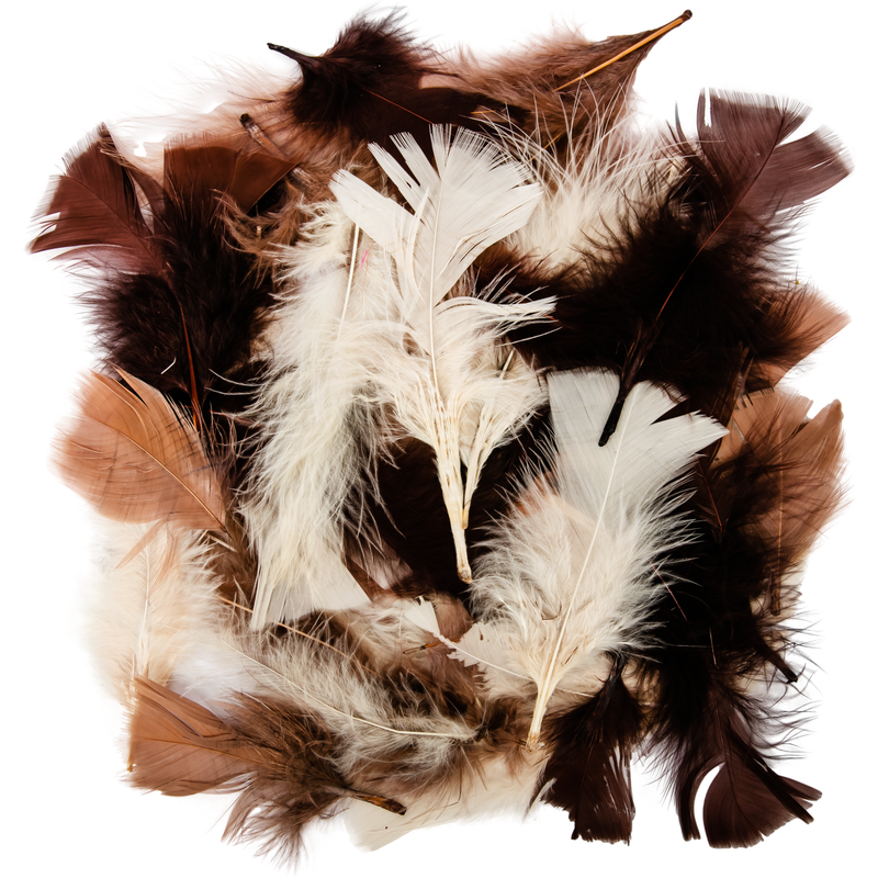 Tan Value Craft  Craft Feathers Cream-Brown-Choc 10G Feathers