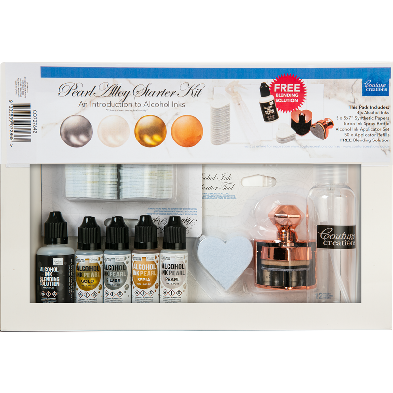 Light Gray Couture Creations Alcohol Ink   Pearl Alloy Starter Kit - 4 Alcohol Ink