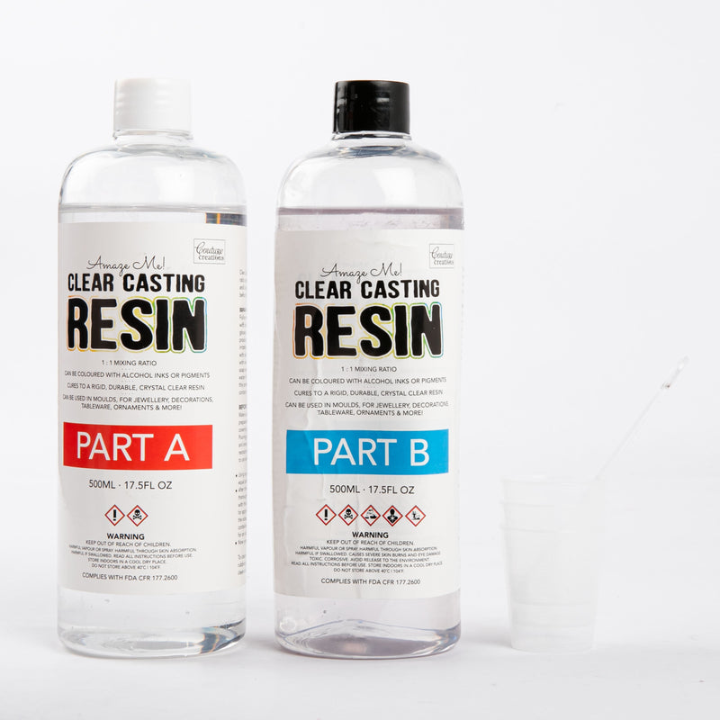 Steel Blue Couture Creations Clear Casting Resin - Part A 500ml Part B  500ml Casting Resin