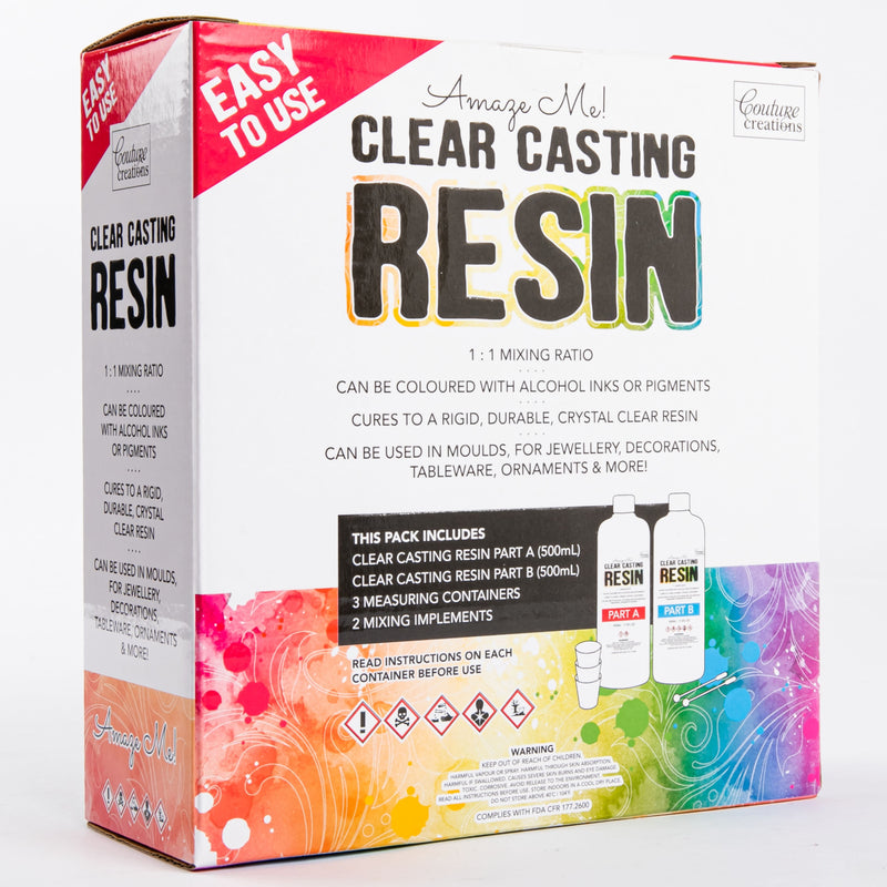 Dark Slate Gray Couture Creations Clear Casting Resin - Part A 500ml Part B  500ml Casting Resin