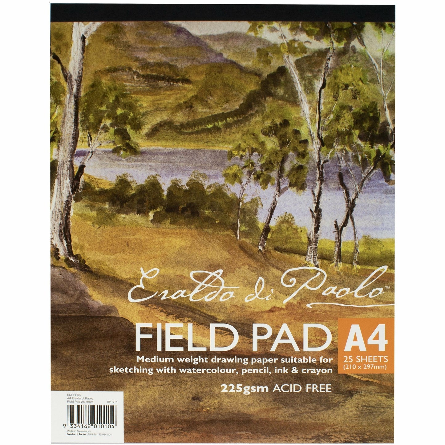 Dark Khaki Eraldo di Paolo A4 Field Pad 225gsm 25 Sheets Pads