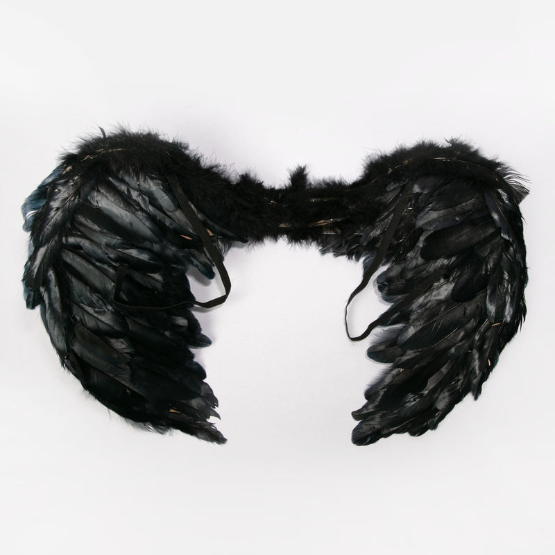 Halloween Kids Black Feather Angel Wings 60 X 40cm