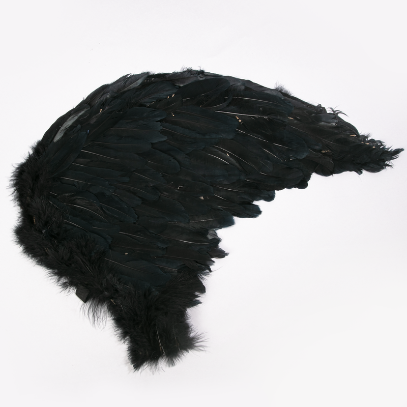 White Smoke Halloween Adult Black Feather Angel Wings 80 x 60cm Halloween