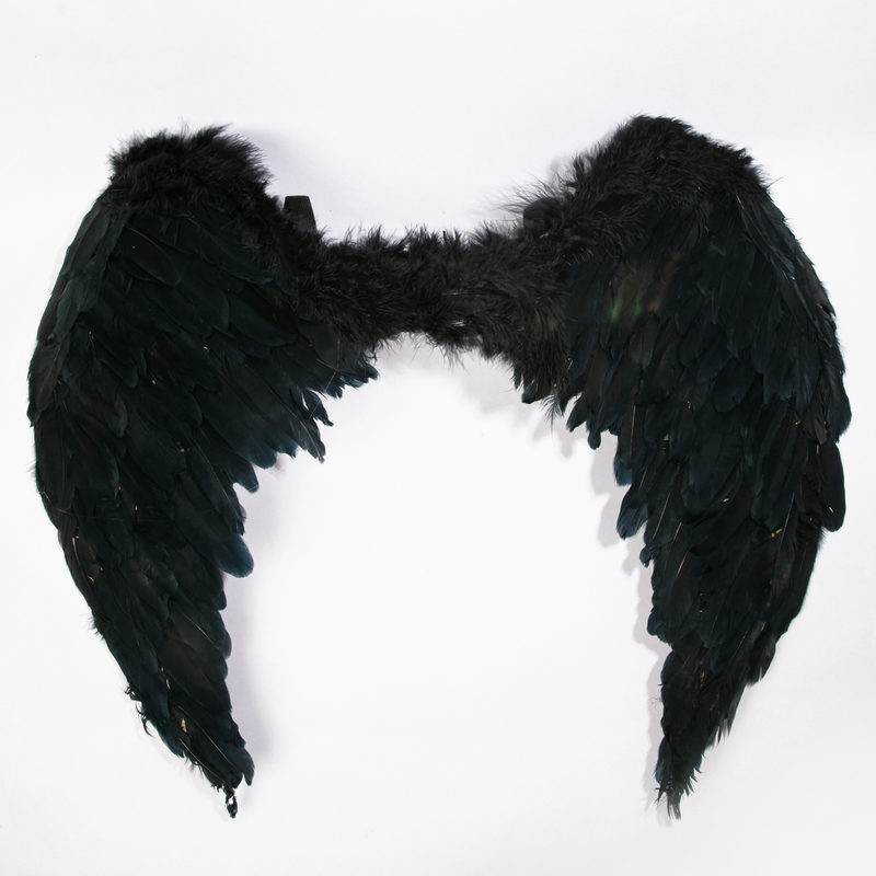 Black Halloween Adult Black Feather Angel Wings 80 x 60cm Halloween