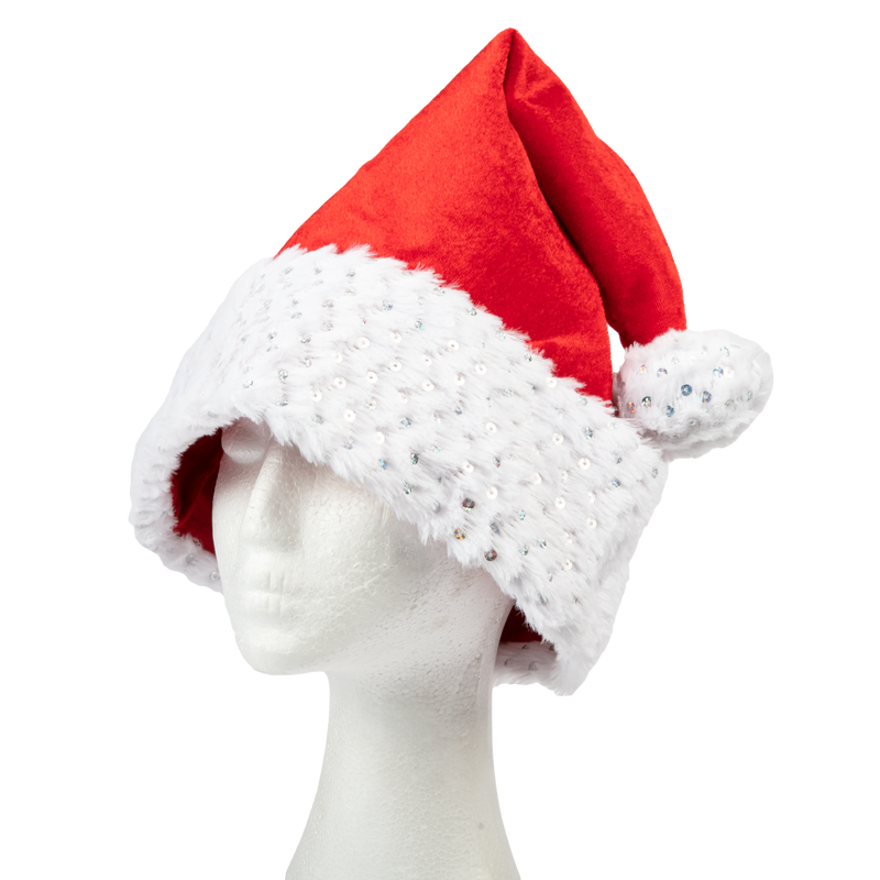 Firebrick Christmas Deluxe Glitter Santa Hat Christmas