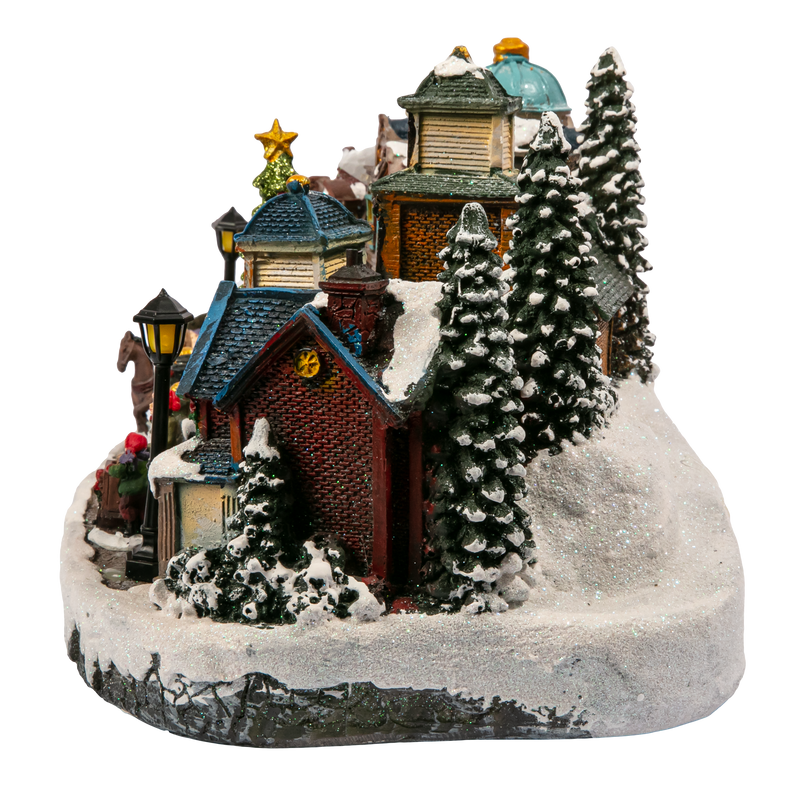 Dark Slate Gray Christmas Light Up Village Scene 42x26.5x32.5cm Christmas