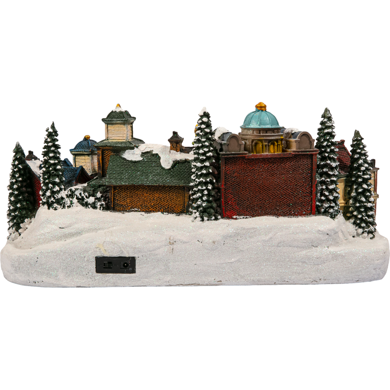 Gray Christmas Light Up Village Scene 42x26.5x32.5cm Christmas