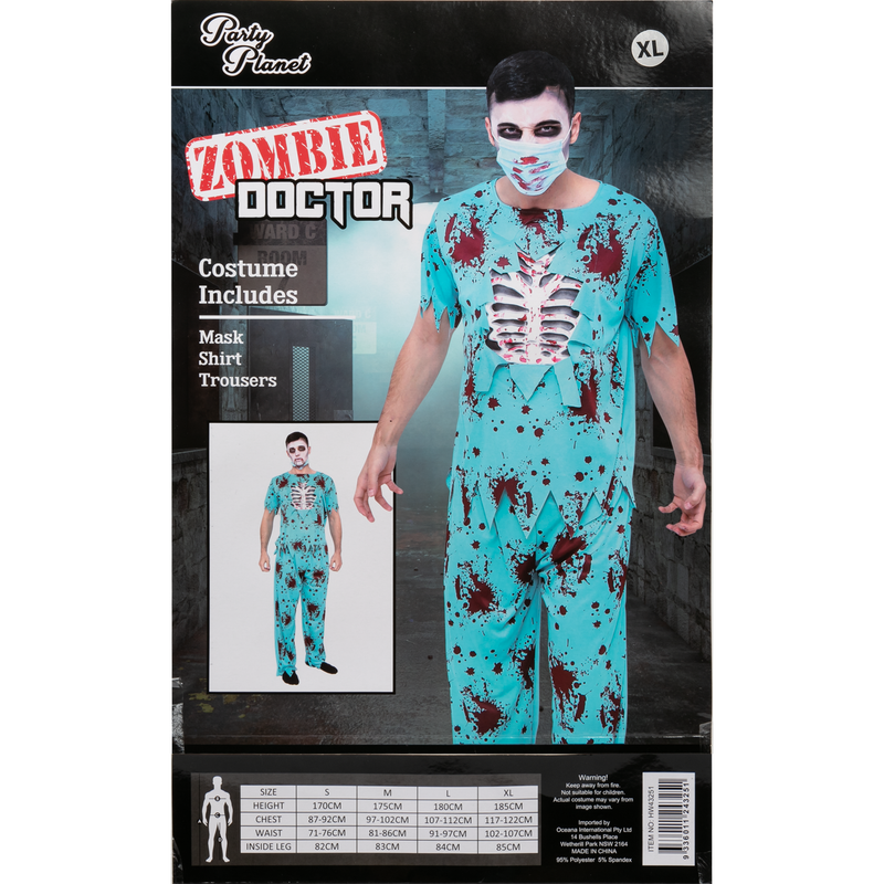 Light Gray Halloween Zombie Doctor Costume-Large Halloween